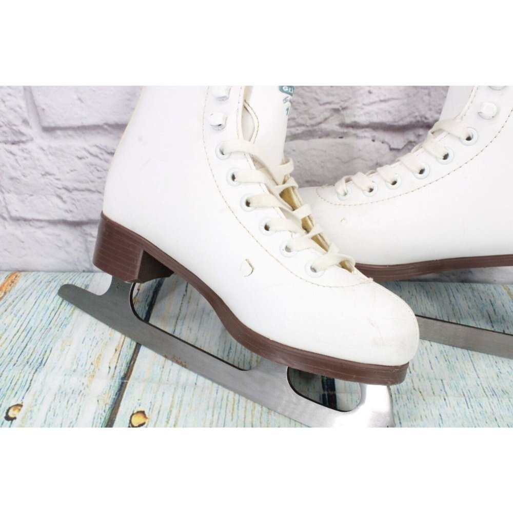 Glacier 120 by Jackson White Leather Lace up Figure Ice Skates Size US 2 - Picture 8 of 10